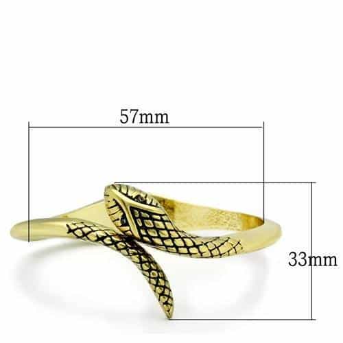 Brass Antique Gold Snake Scale Textured Wrap Bangle Bracelet view 2