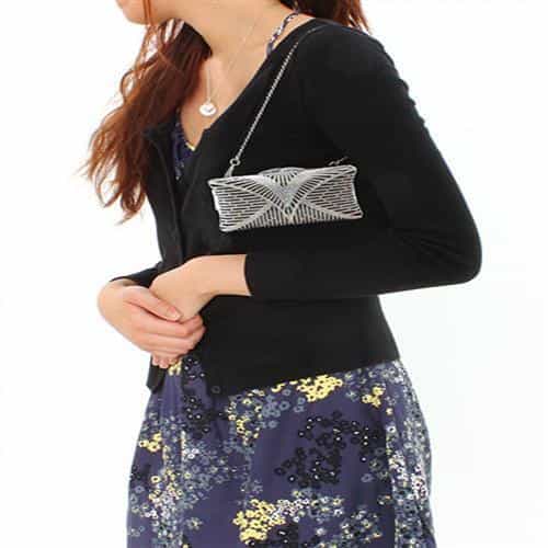 Brass Silver Crystal Pave Geometric Envelope Clutch Ring view 4
