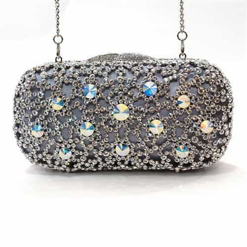 Brass Silver Aurora Borealis Crystal Pave Pill Clutch Ring view 1