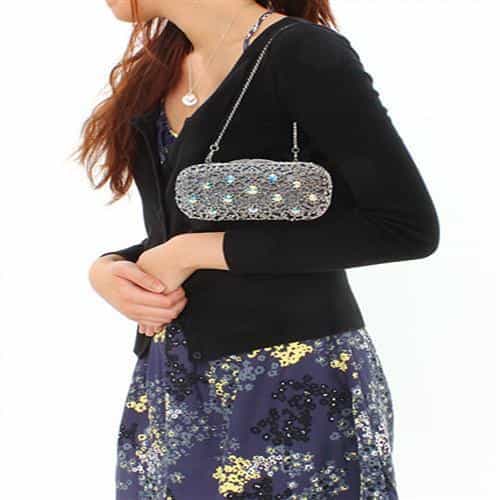 Brass Silver Aurora Borealis Crystal Pave Pill Clutch Ring view 4