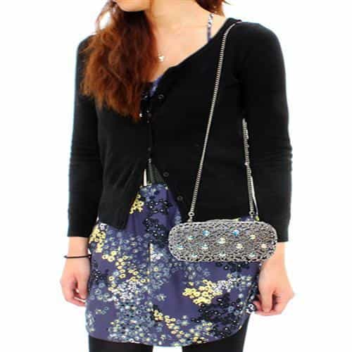 Brass Silver Aurora Borealis Crystal Pave Pill Clutch Ring view 6