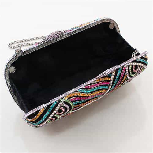 Brass Multicolor Bead Swirl Pattern Oval Clutch Ring view 3