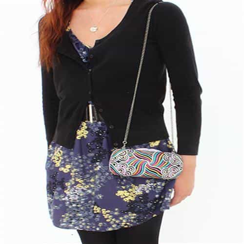 Brass Multicolor Bead Swirl Pattern Oval Clutch Ring view 6