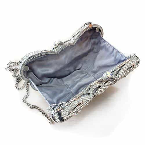 Brass Silver Crystal Pave Butterfly Figure Clutch Ring view 3