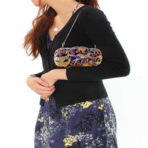 Brass Multicolor Crystal Animal Scene Figure Clutch Ring view 4