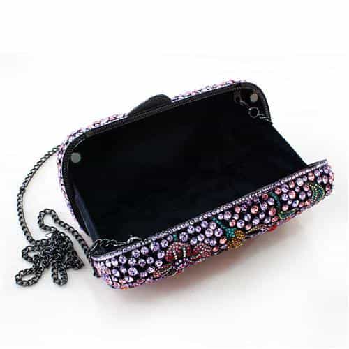Brass Multicolor Crystal Flower Garden Pill Clutch Ring view 3