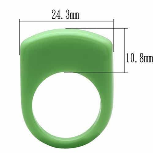 Stainless Steel Green Pink Resin Solid Color Dome Ring Set Ring view 3