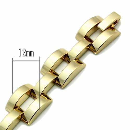 Brass Gold Polished Wide Panther Link Bracelet view 3