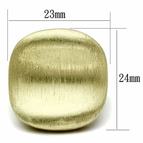 Brass Gold Brushed Satin Smooth Dome Cocktail Ring view 2