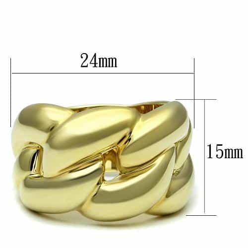 Brass Gold Polished Chunky Chain Link Cocktail Ring view 2