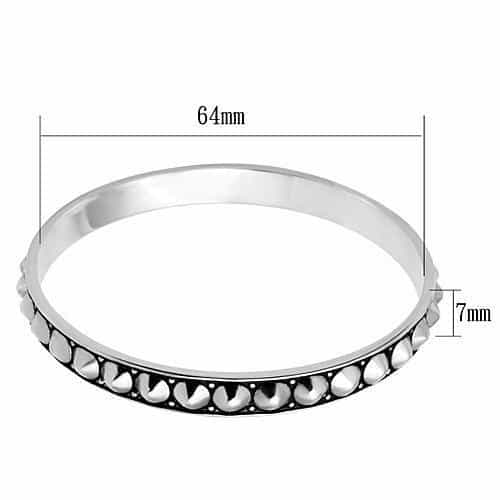 Brass Silver Black Enamel Studded Dot Hinged Bracelet view 2