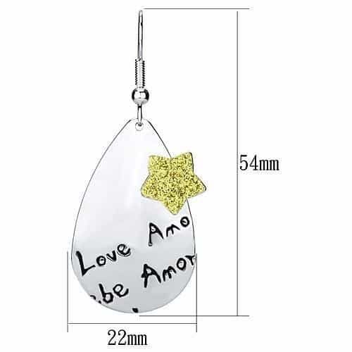 Iron Silver Engraved Love Amour Star Teardrop Drop Ring view 2