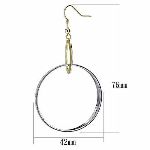 Iron Silver Glitter Circle Hoop CZ Bangle Drop Earrings view 2