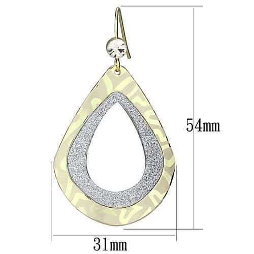 Iron Gold Glitter Leopard Print Teardrop Cutout Drop Earrings view 2
