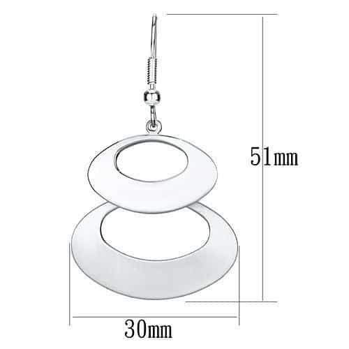 Iron Silver Polished Double Oval Link Drop Earrings view 2