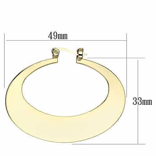 Iron Gold Polished Flat Circle Cutout Hoop Drop Ring view 2