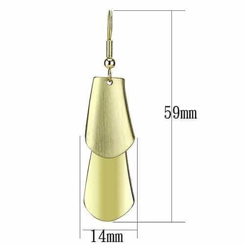 Iron Gold Brushed Satin Tapered Trapezoid Drop Earrings view 2