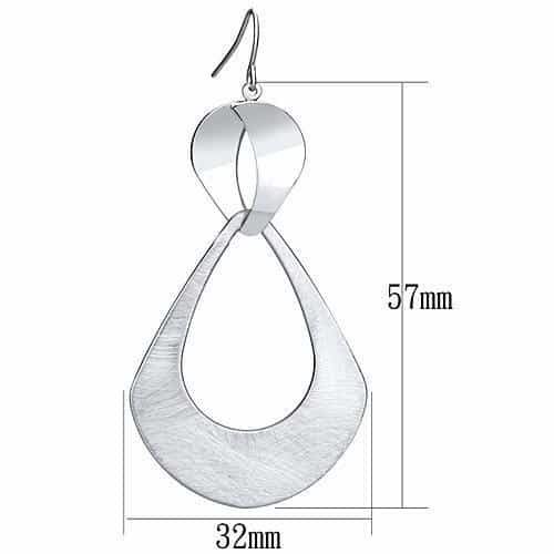 Iron Silver Brushed Satin Infinity Figure Eight Drop Earrings view 2