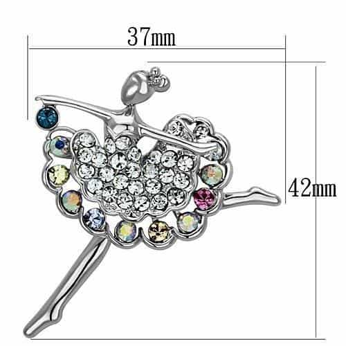 Brass Rose Gold Aurora Borealis Crystal Ballerina Dancer Ring view 2