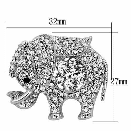 Brass Silver Crystal Pave Elephant Ring | The Stainless Jewelry view 2