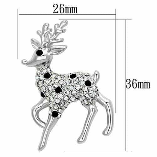 Brass Silver Crystal Pave Deer Fawn Ring | The Stainless Jewelry view 2