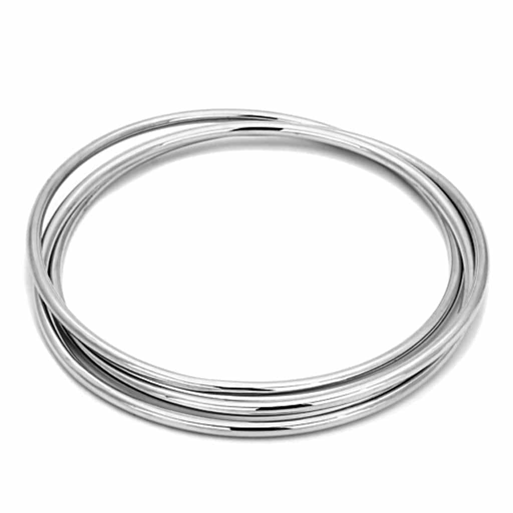 Brass Silver Polished Triple Interlocking Bracelet view 1