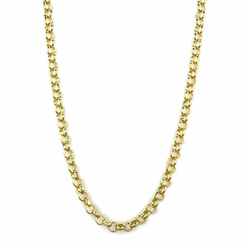 Brass Gold Polished Rolo Link Chain Necklace view 1