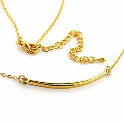 Brass Gold Polished Curved Bar Adjustable Bracelet view 1