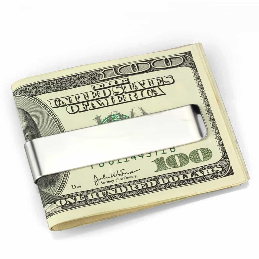Stainless Steel Silver Polished Wide Money Clip view 1