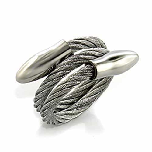 Stainless Steel Silver Cable Wire Knot Ring view 1