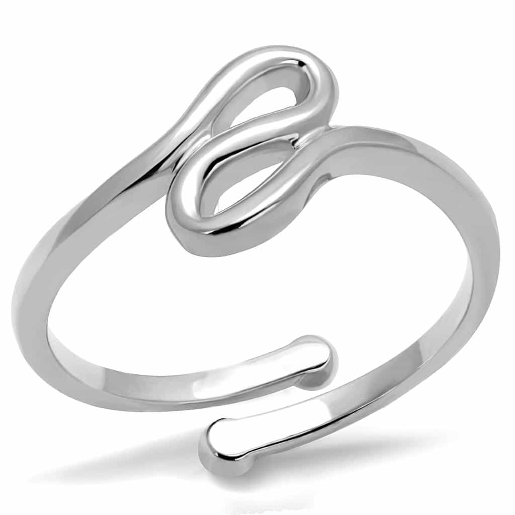 Brass Silver Script Letter E Initial Toe Ring view 1