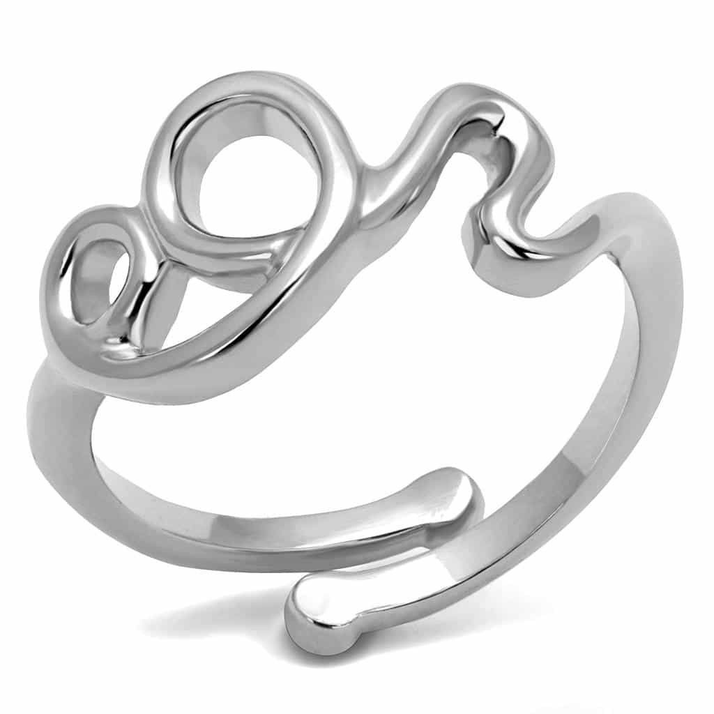 Brass Silver Script Letter S Initial Toe Ring view 1
