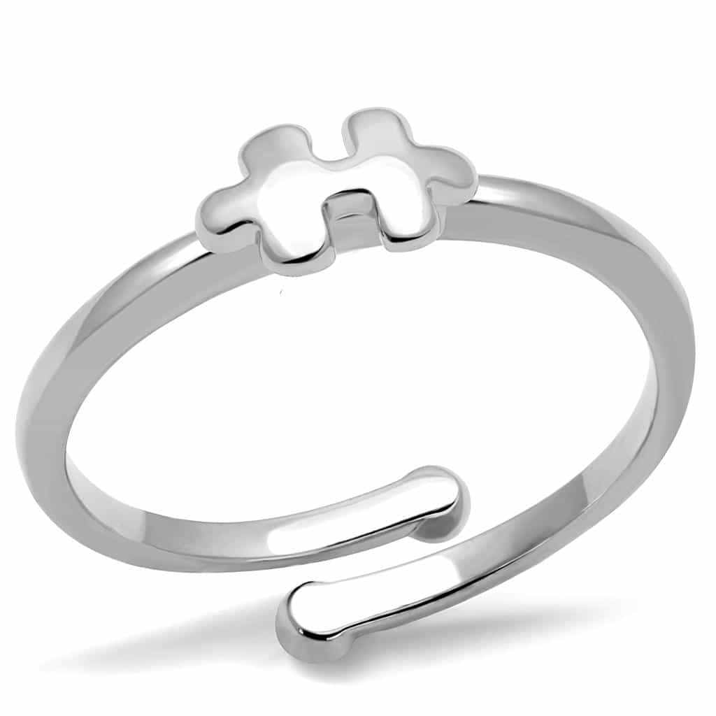 Brass Silver Script Hashtag Symbol Toe Ring view 1