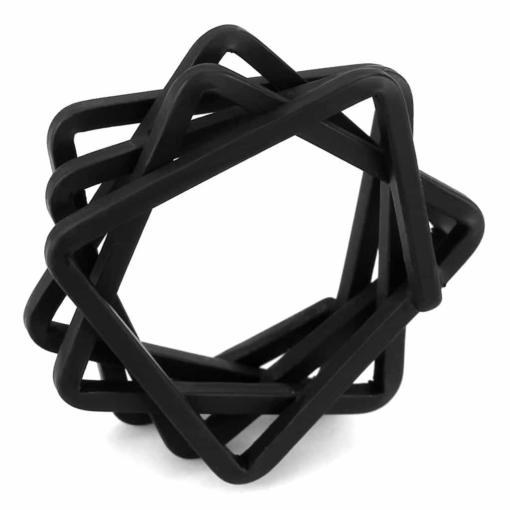 Brass Black IP Geometric Cage Ring | The Stainless Jewelry view 1