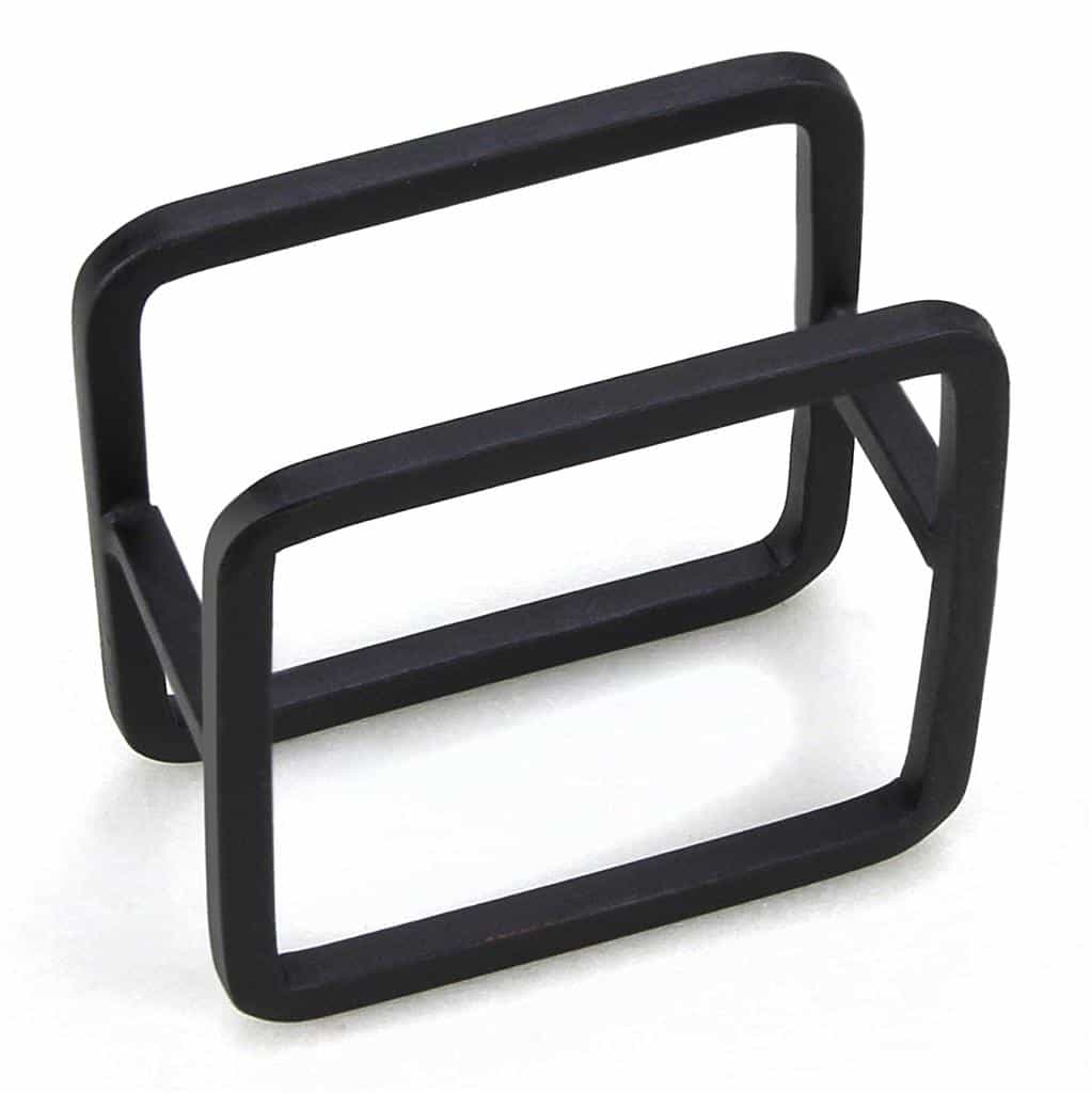 Brass Black IP Geometric Rectangle Open Ring view 1