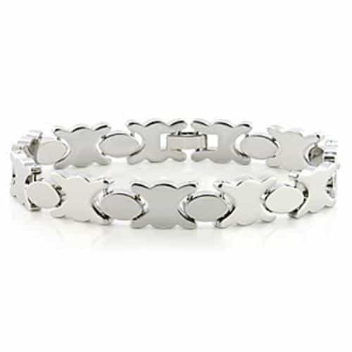 Brass Silver Polished Oval Link Bracelet | The Stainless Jewelry view 1