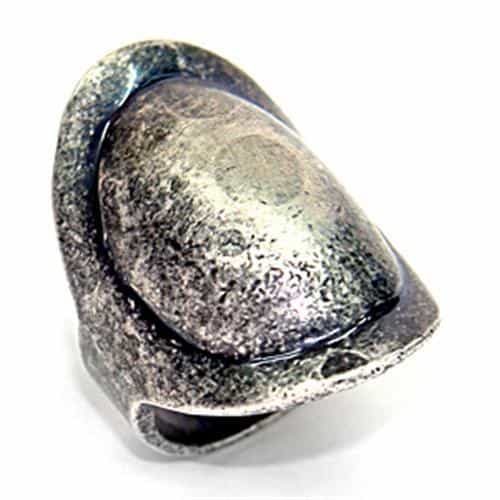 Brass Antique Silver Rustic Dome Cocktail Ring view 1