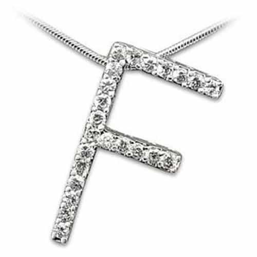 Sterling Silver Letter F Initial Pendant | The Stainless Jewelry view 1
