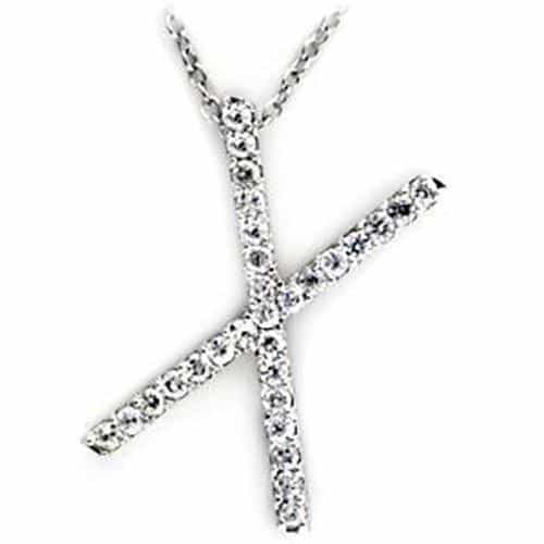 Sterling Silver Letter X Initial Pendant | The Stainless Jewelry view 1