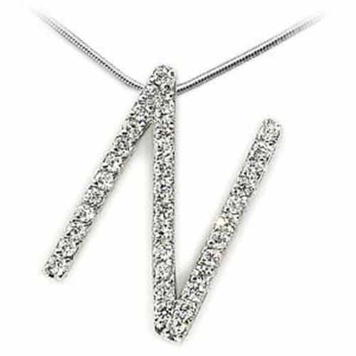 Sterling Silver Letter N Initial Pendant | The Stainless Jewelry view 1