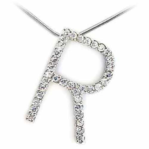 Sterling Silver Letter R Initial Pendant | The Stainless Jewelry view 1