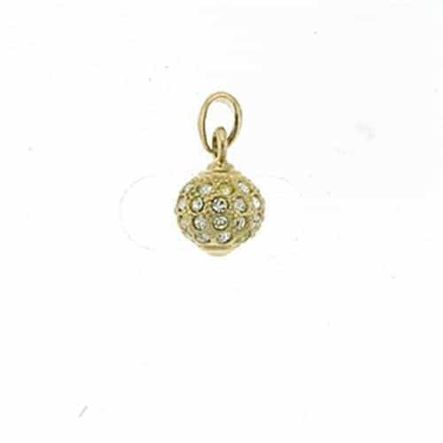 Brass Gold CZ Cluster Ball Charm Pendant | The Stainless Jewelry view 1