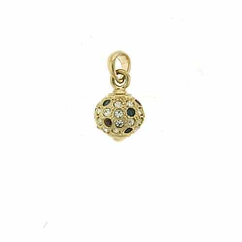 Brass Gold CZ Cluster Oval Charm Pendant | The Stainless Jewelry view 1