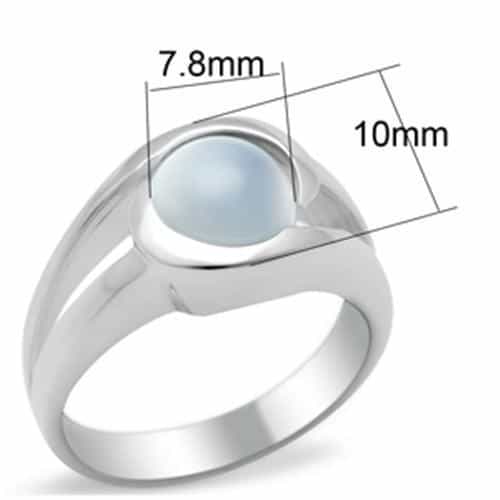 Sterling Silver Cat Eye Round Cabochon Signet Ring view 2