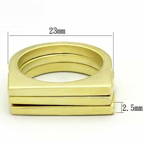 Brass Gold Triple Bar Geometric Stacking Ring view 4