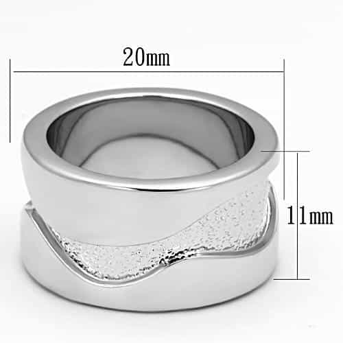 Brass Silver Engraved Crossover Wide Band Ring view 2