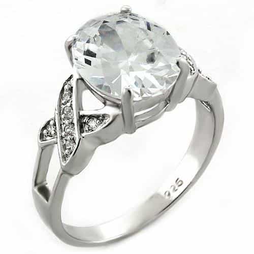 Sterling Silver CZ Round Infinity Solitaire Ring view 1