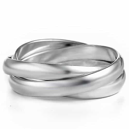 Sterling Silver Triple Interlocking Rolling Band Ring view 1