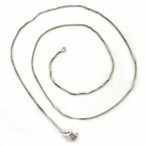 Sterling Silver Box Chain Necklace | The Stainless Jewelry view 1