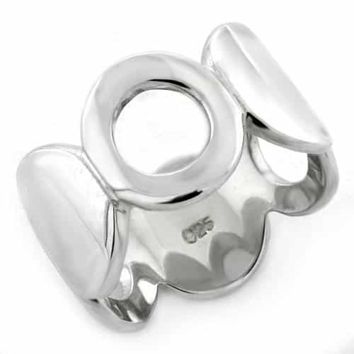 Sterling Silver Polished Open Loop Abstract Sculptural Ring view 1